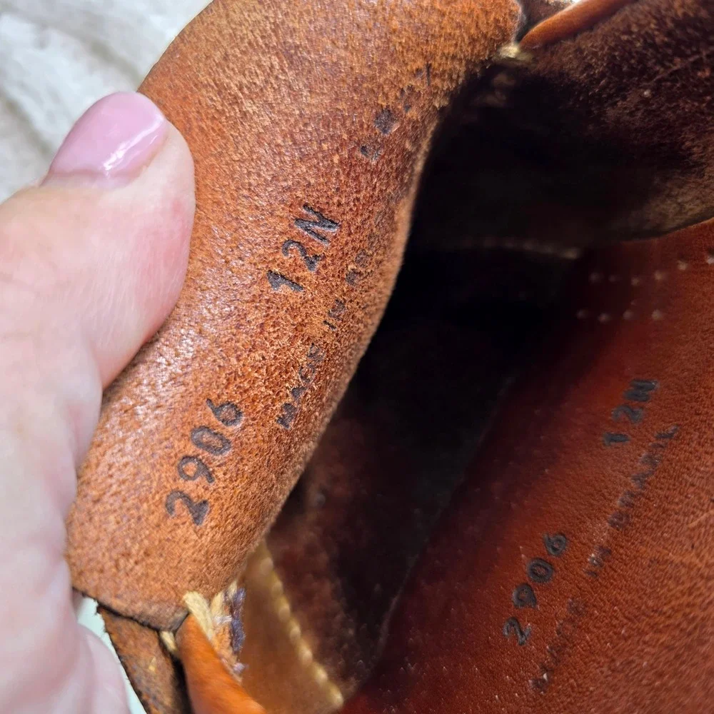 VTG Cole Haan Country Penny Loafers Brown Handsewn Leather Mens 12 Narrow Brazil